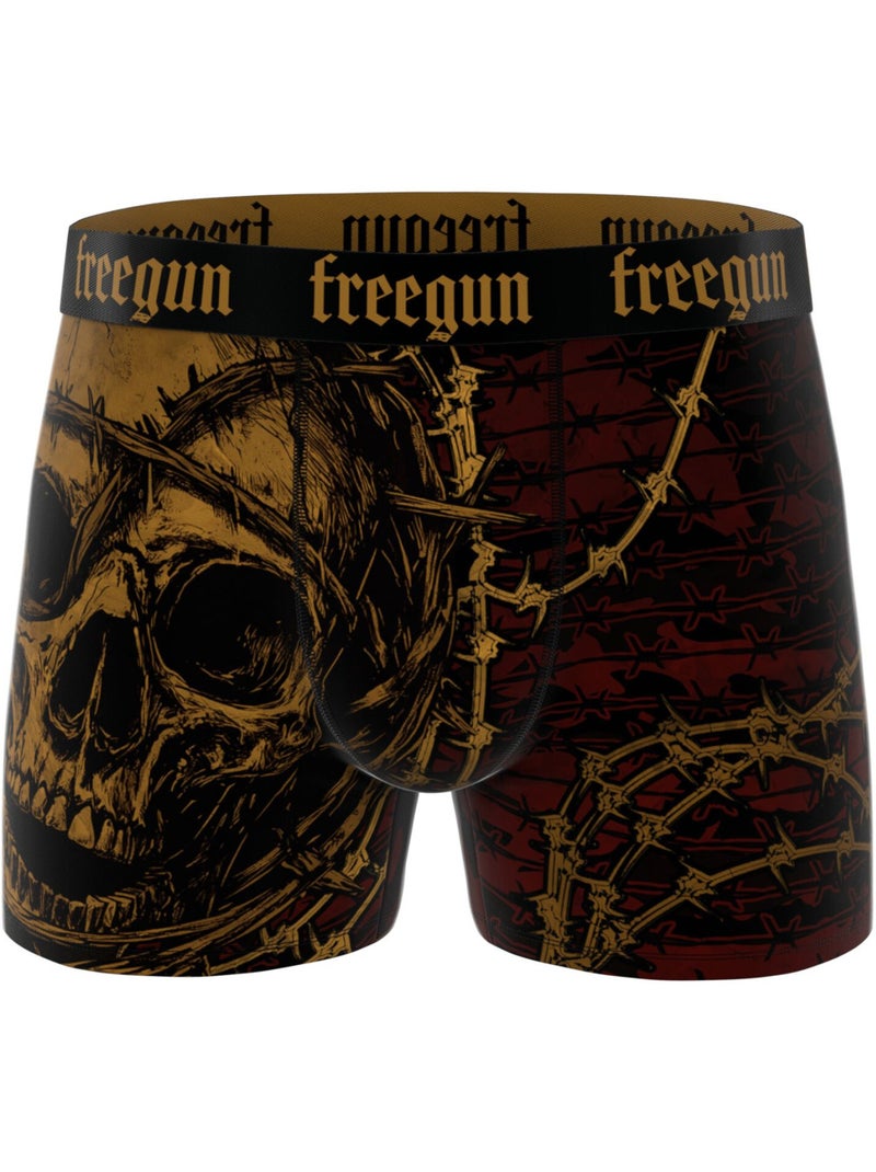 Set van 3 herenboxershorts uit de rock that-collectie Bruin - Kiabi