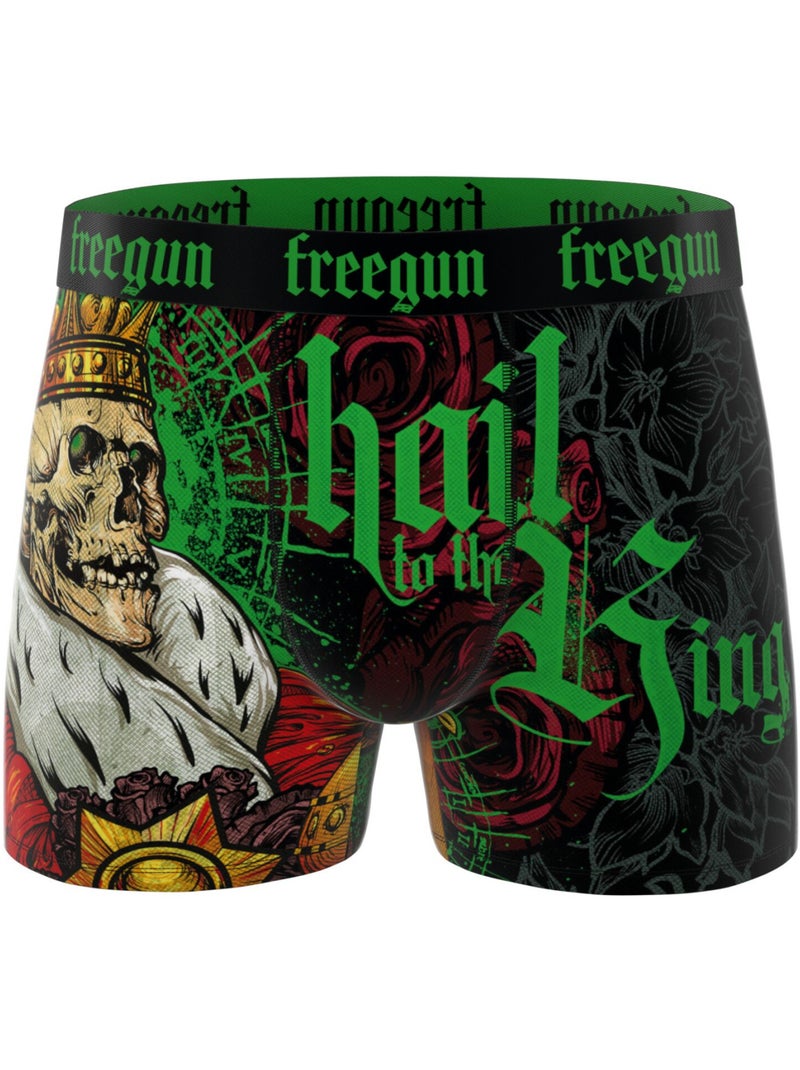 Set van 3 herenboxershorts uit de rock that-collectie Bruin - Kiabi