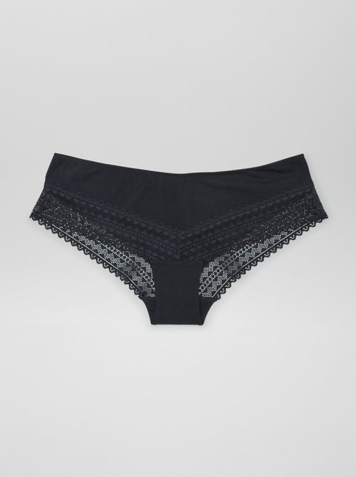 Set van 3 hipsters van katoen en kant - Kiabi