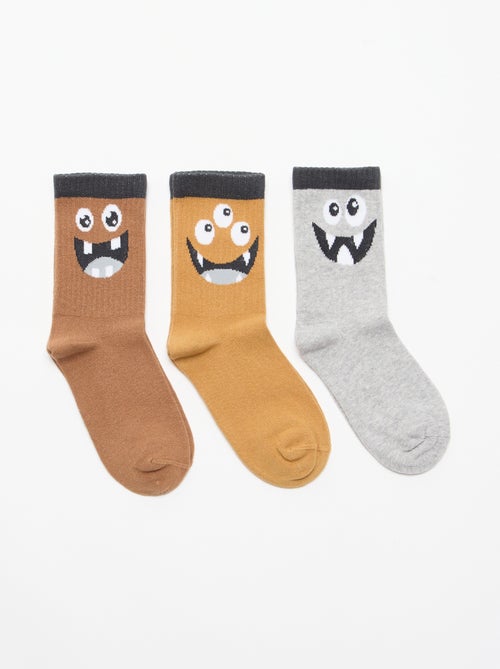 Set van 3 hoge 'monster' sokken - Kiabi