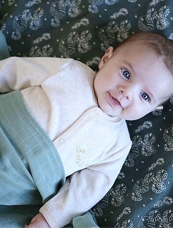 Set van 3 hydrofiele babydoeken met bladmotief