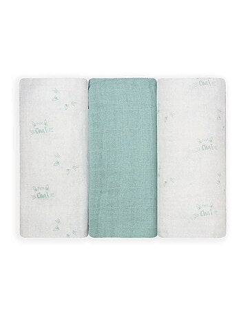 Set van 3 hydrofiele babydoeken met kattenmotief
