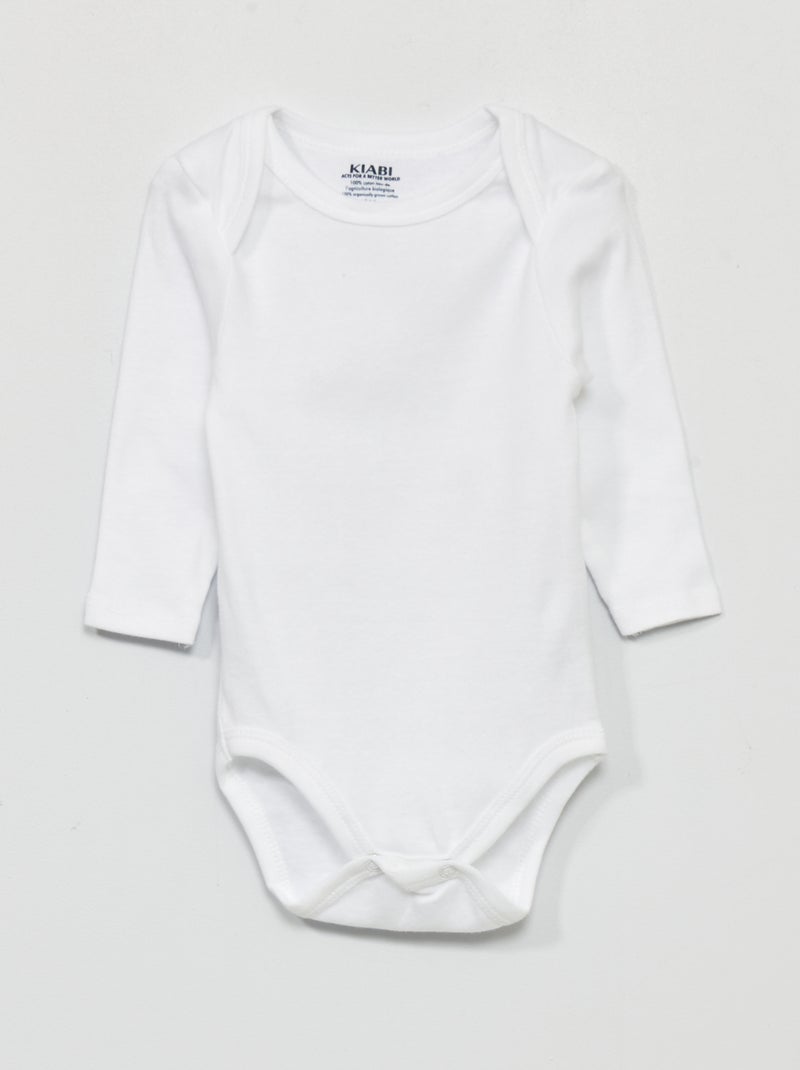 Set van 3 jersey bodies wit - Kiabi