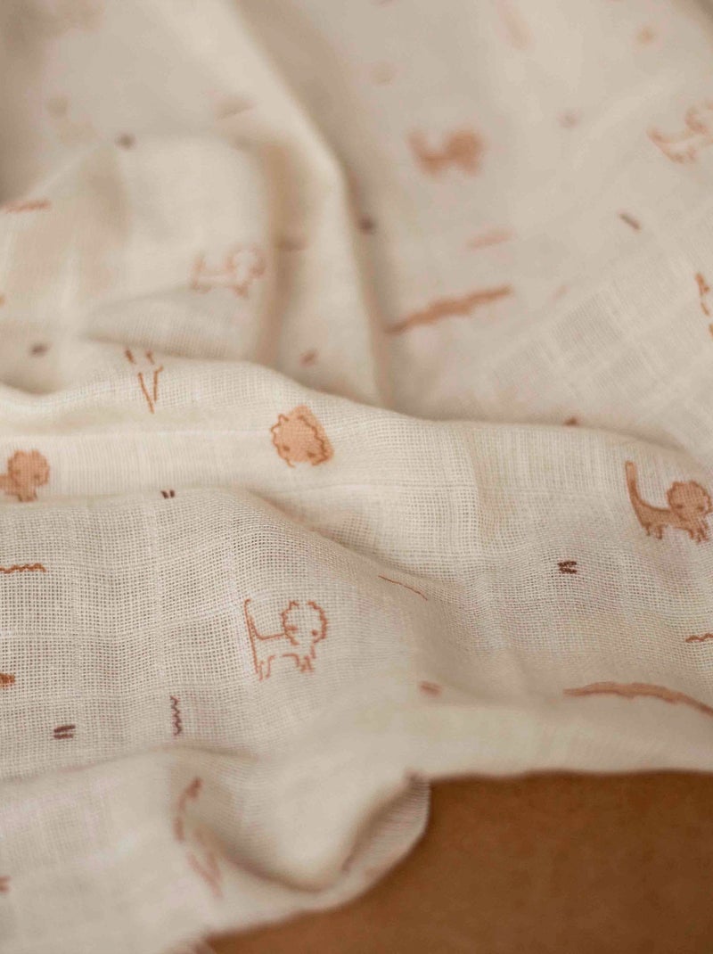 Set van 3 katoenen babyluiers Beige - Kiabi