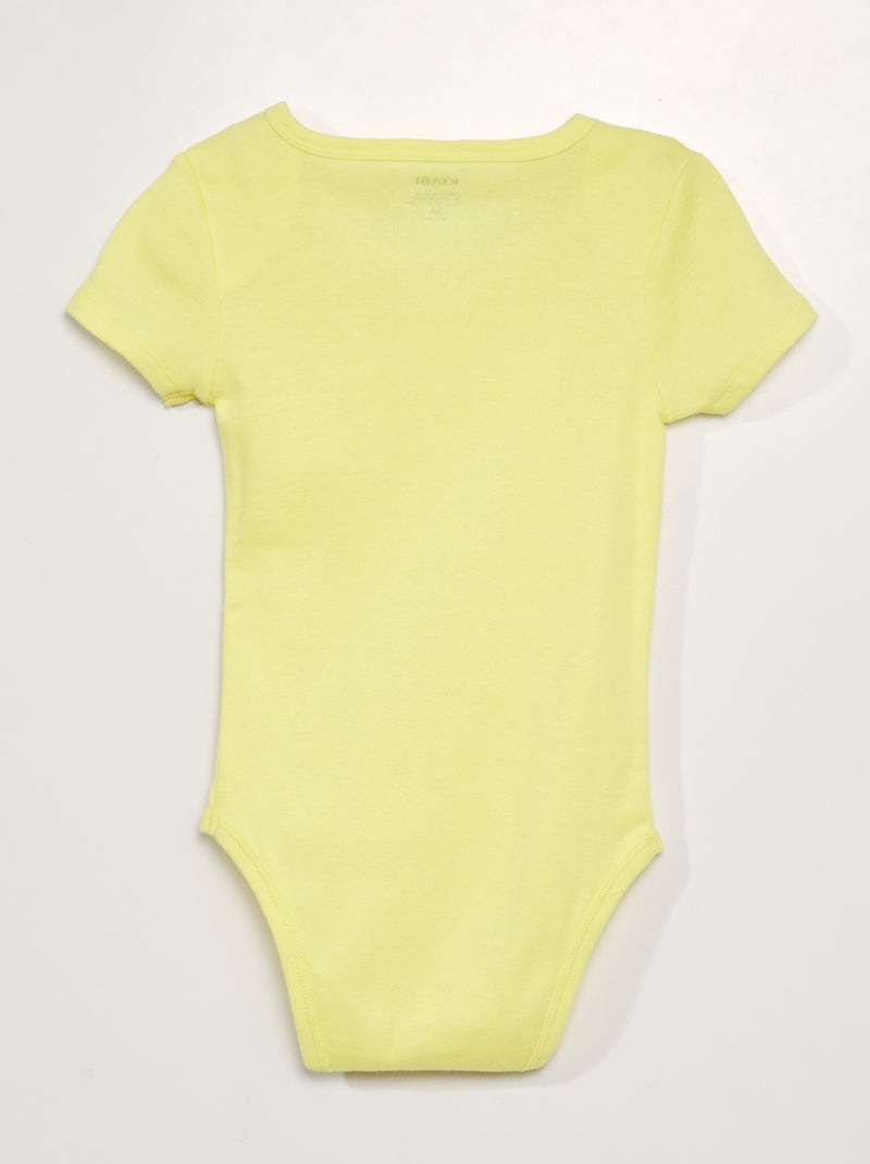 Set van 3 katoenen bodies - gemakkelijk aan te trekken collectie GEEL - Kiabi