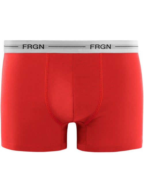 Set van 3 katoenen boxershorts voor kinderen in verschillende kleuren met witte tailleband frgn - Kiabi