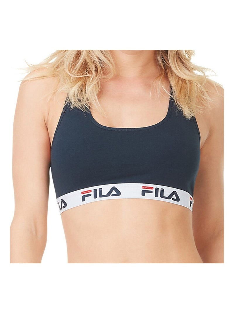 Set van 3 katoenen bralettes voor dames fu6042c effen Zwart - Kiabi