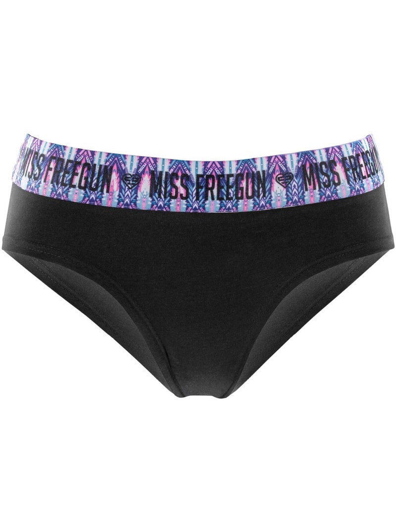 Set van 3 katoenen damesonderbroeken ethnik Zwart - Kiabi