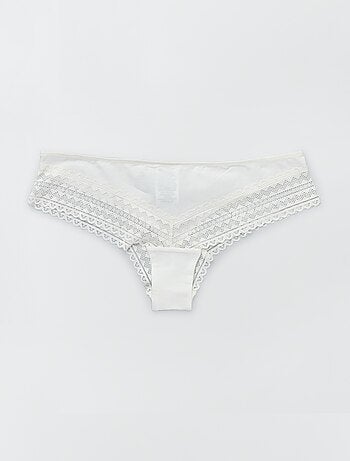 Set van 3 katoenen en kanten tanga's