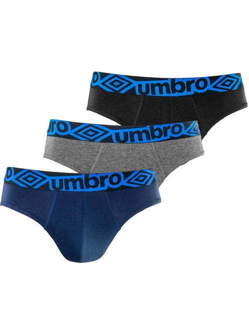 Set van 3 katoenen herenonderbroeken met diamantblauwe tailleband - Kiabi