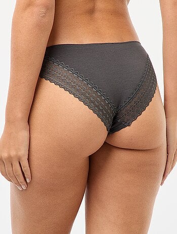 Set van 3 katoenen kanten slips