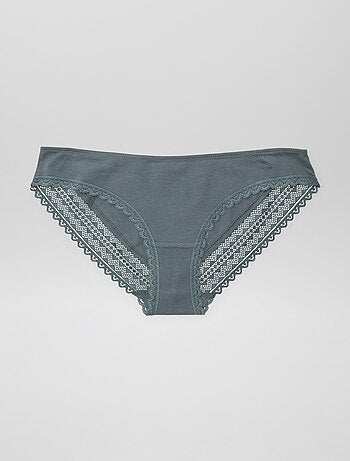 Set van 3 katoenen kanten slips