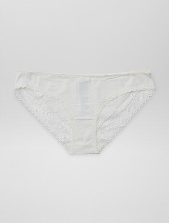 Set van 3 katoenen kanten slips