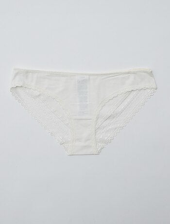 Set van 3 katoenen kanten slips