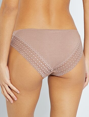 Set van 3 katoenen kanten slips