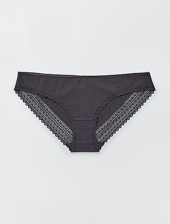 Set van 3 katoenen kanten slips