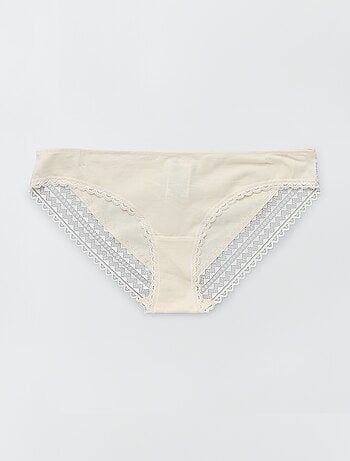 Set van 3 katoenen kanten slips