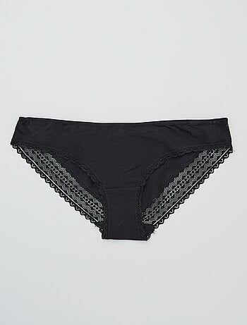 Set van 3 katoenen kanten slips