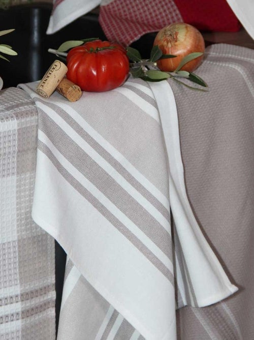 Set van 3 katoenen keukenhanddoeken 50x70 cm - Kiabi Set van 3 katoenen keukenhanddoeken 50x70 cm - Kiabi