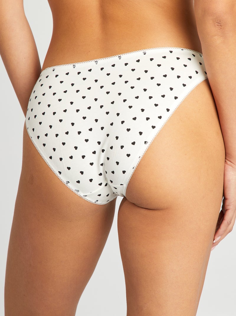 Set van 3 katoenen onderbroekjes WIT - Kiabi