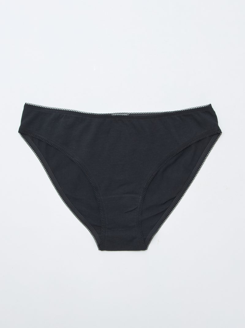 Set van 3 katoenen onderbroekjes Zwart - Kiabi