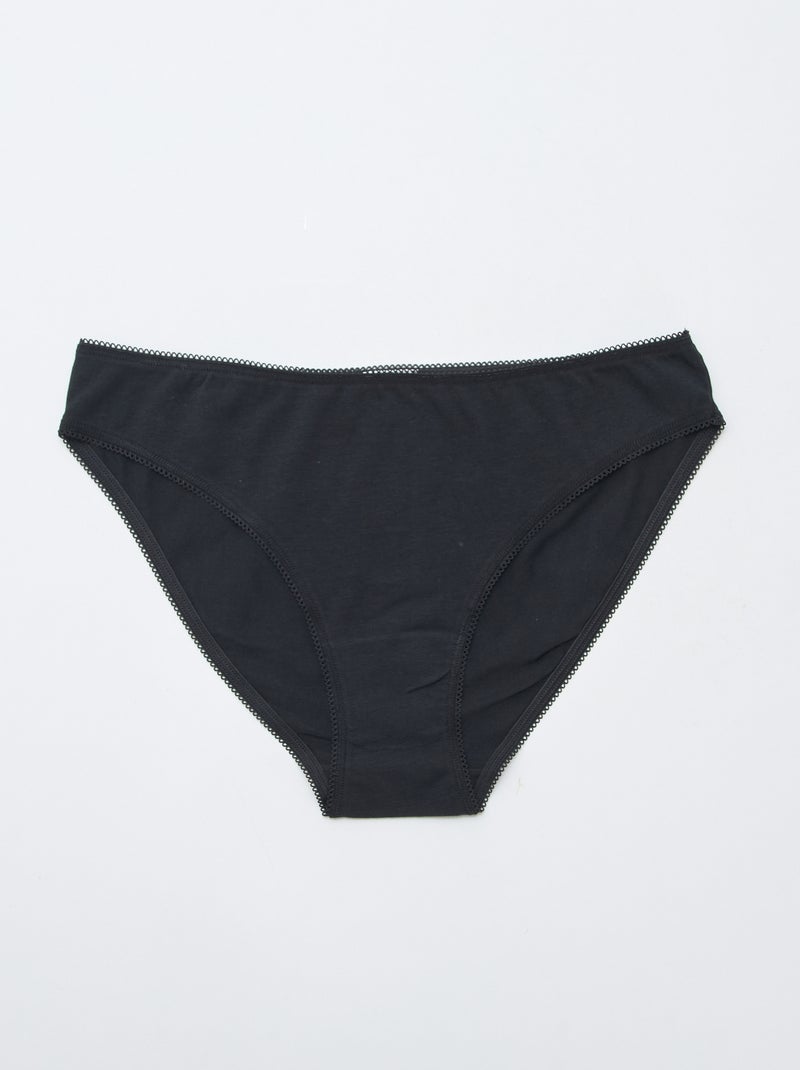 Set van 3 katoenen onderbroekjes Zwart - Kiabi