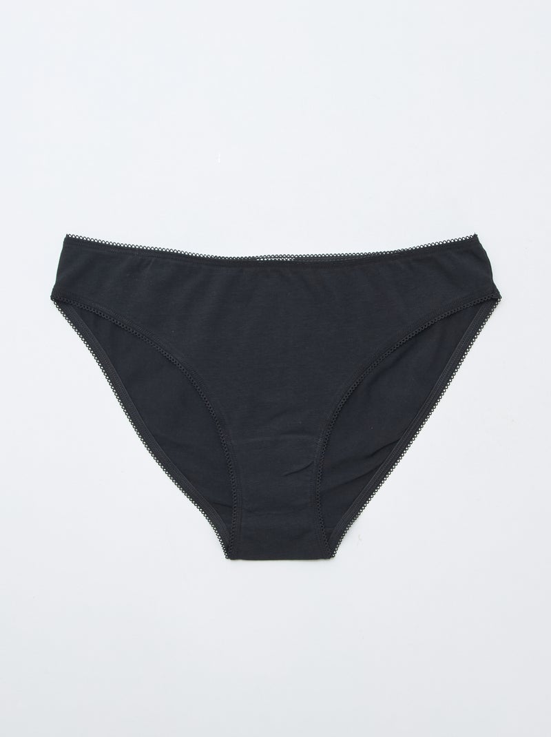 Set van 3 katoenen onderbroekjes Zwart - Kiabi