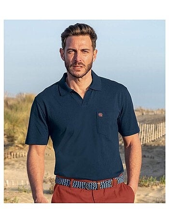 Set van 3 katoenen polo’s zonder knoopjes - ATLAS FOR MEN