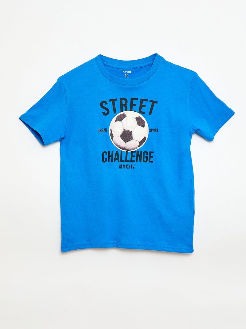 Set van 3 katoenen T-shirts Blauw - Kiabi