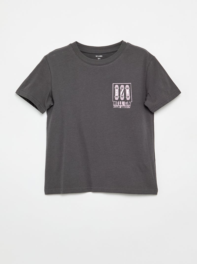 Set van 3 katoenen T-shirts Grijs - Kiabi