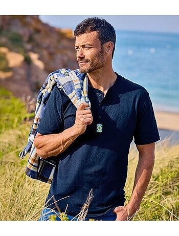 Set van 3 katoenen T-shirts met knopenhals - ATLAS FOR MEN