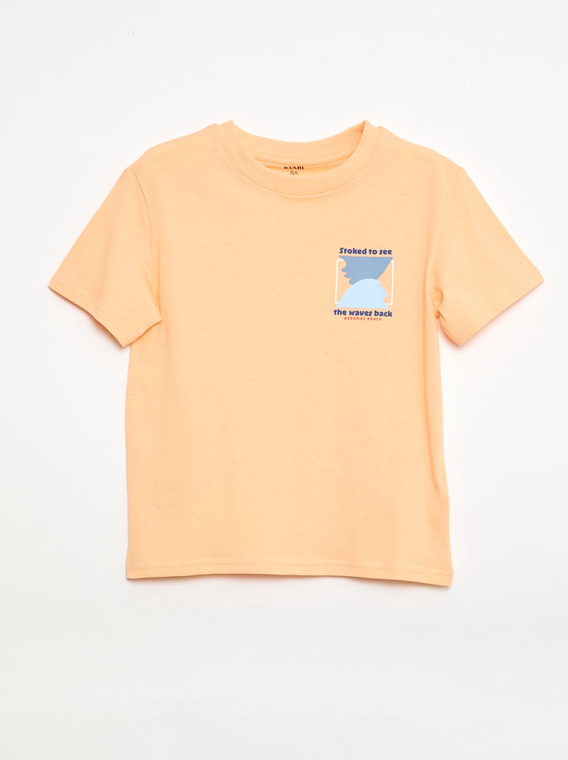 Set van 3 katoenen T-shirts Oranje - Kiabi