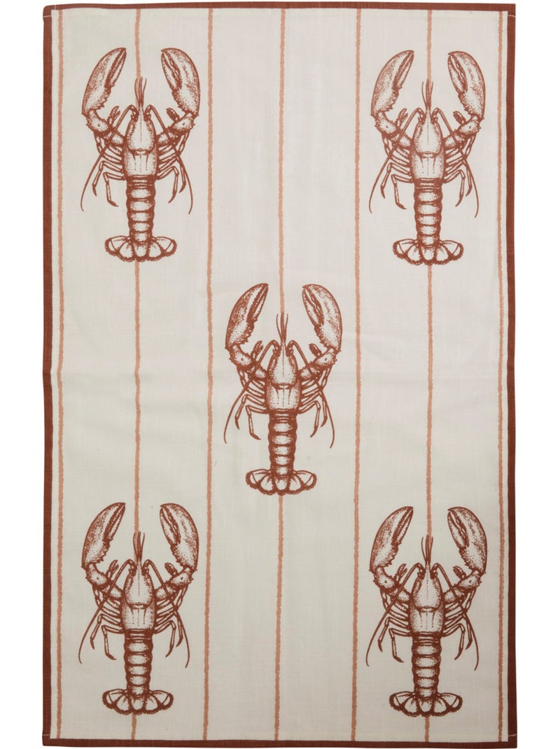 Set van 3 katoenen theedoeken met oceaanthema Wit - Kiabi