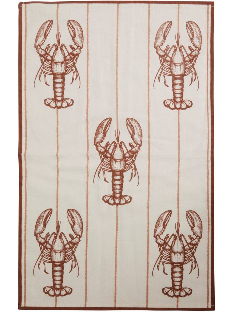 Set van 3 katoenen theedoeken met oceaanthema Wit - Kiabi