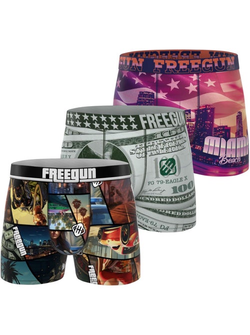 Set van 3 kinderboxershorts. 2 jaar garantie. This is america - Kiabi Set van 3 kinderboxershorts. 2 jaar garantie. This is america - Kiabi