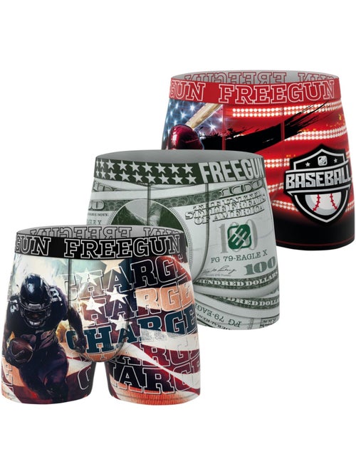 Set van 3 kinderboxershorts. 2 jaar garantie. This is america - Kiabi