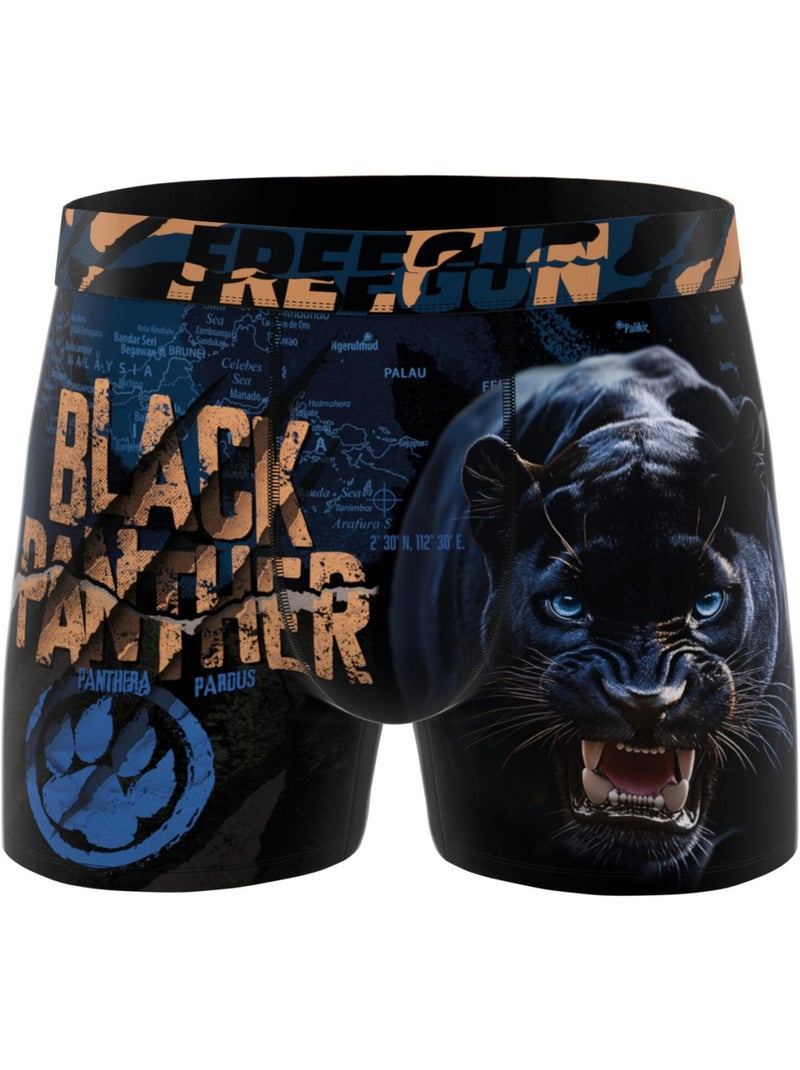 Set van 3 kinderboxershorts, 2 jaar garantie, wilde dieren Bruin - Kiabi