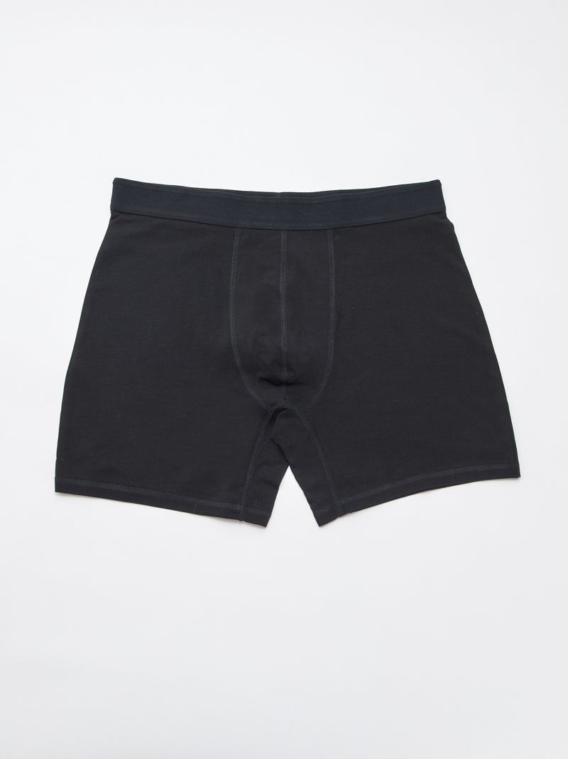 Set van 3 lange stretch boxershorts Zwart - Kiabi