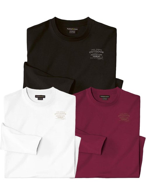 Set van 3 longsleeves met ronde hals - atlas for men - Kiabi Set van 3 longsleeves met ronde hals - atlas for men - Kiabi
