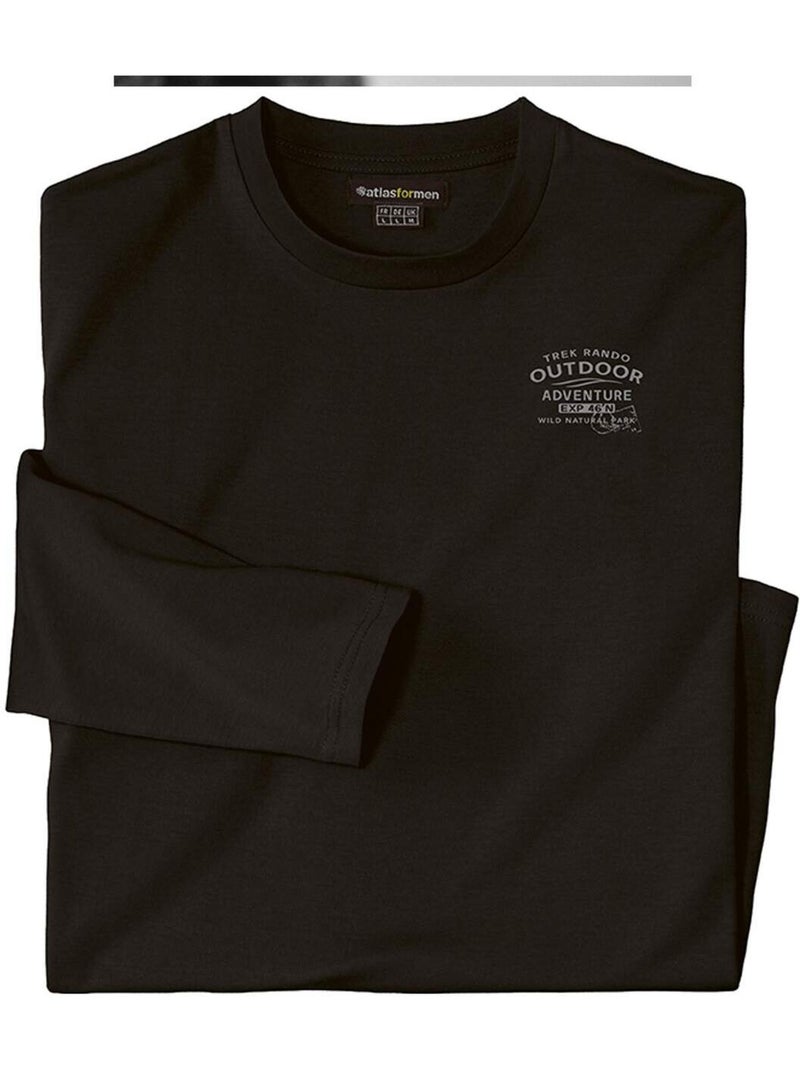 Set van 3 longsleeves met ronde hals - atlas for men Wit Bordeaux Zwart - Kiabi
