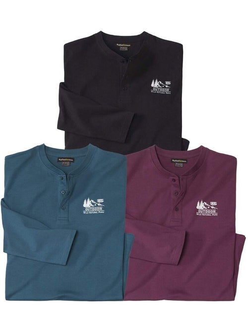 Set van 3 longsleeves Wild Park - ATLAS FOR MEN - Kiabi Set van 3 longsleeves Wild Park - ATLAS FOR MEN - Kiabi