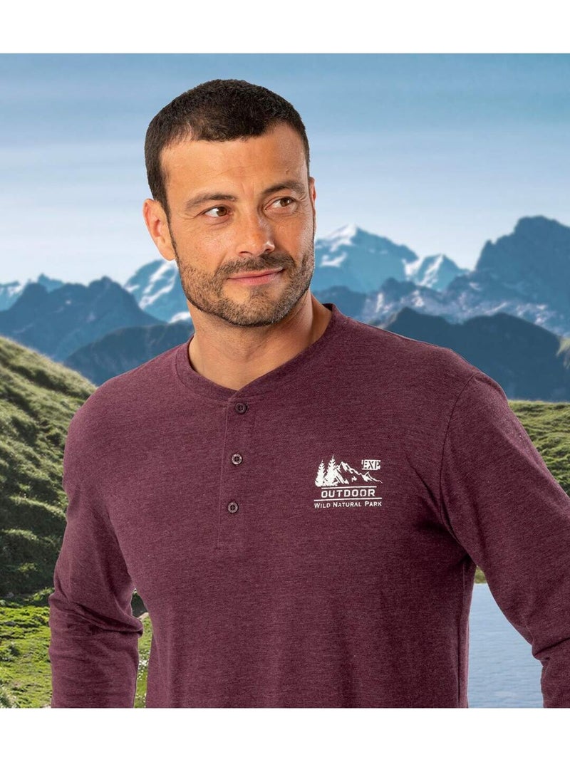 Set van 3 longsleeves Wild Park - ATLAS FOR MEN Blauw Rood Zwart - Kiabi
