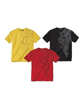 Set van 3 Maori T-shirts - ATLAS FOR MEN