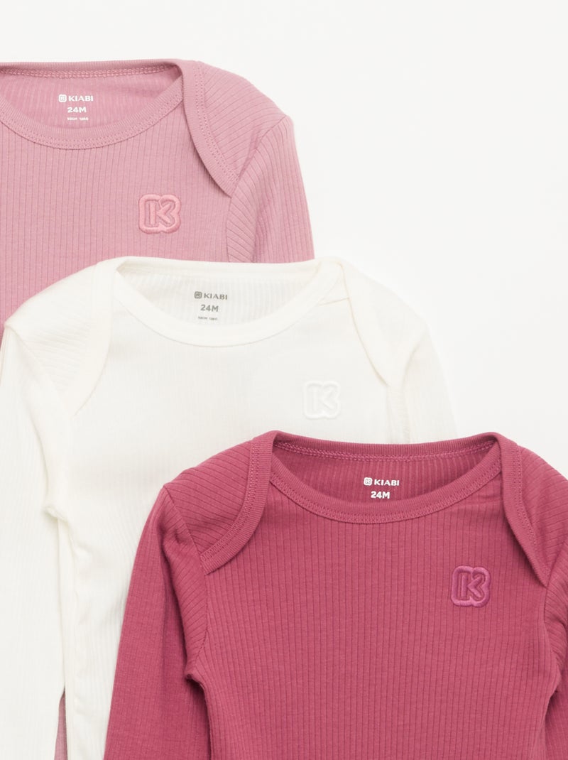 Set van 3 meegroei-bodies - Kiabi Rose - Kiabi