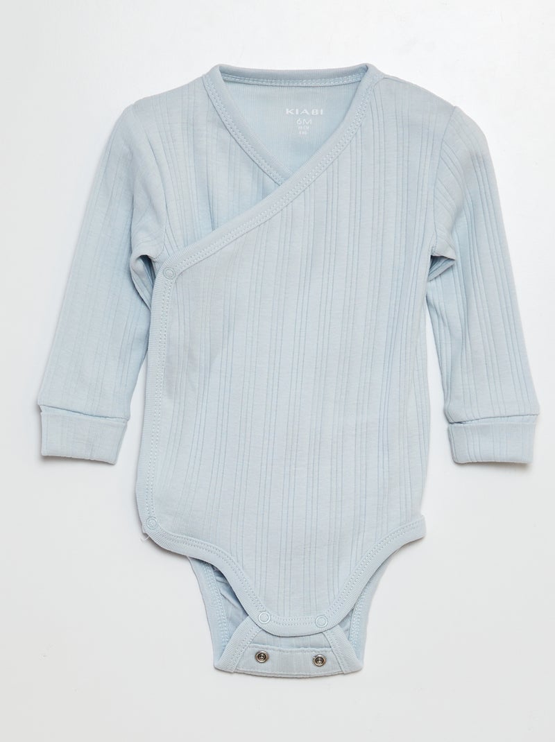 Set van 3 meegroei bodies BLAUW - Kiabi