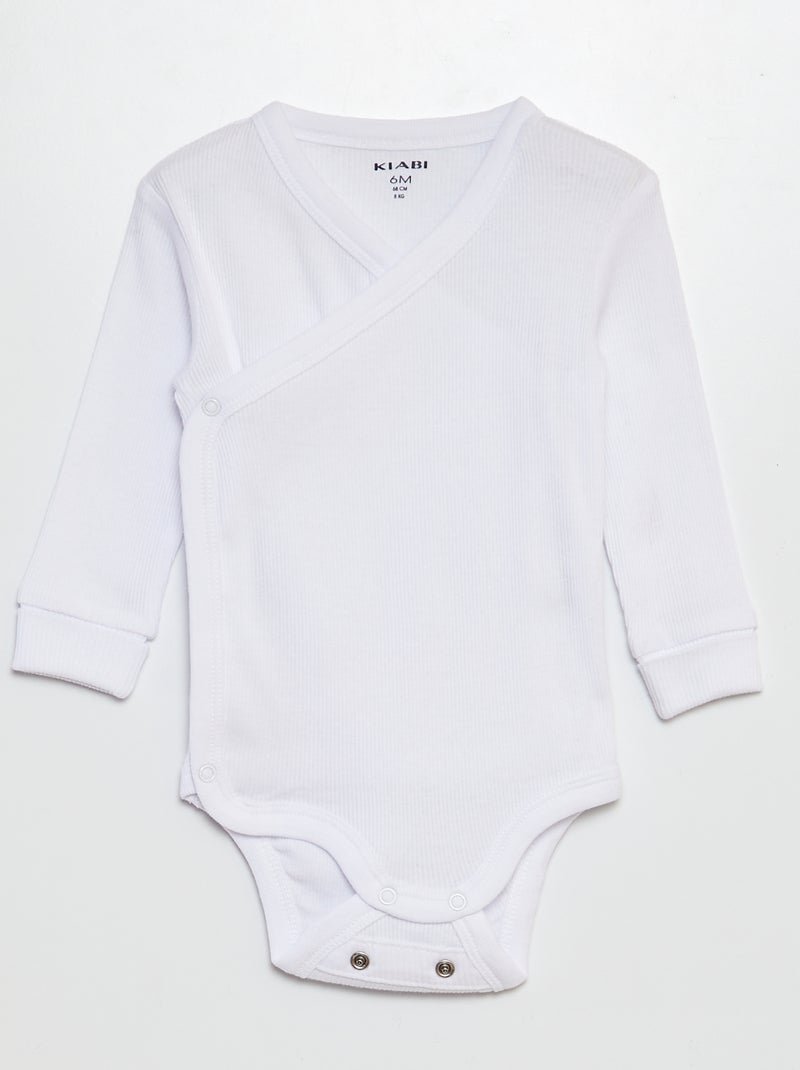 Set van 3 meegroei bodies WIT - Kiabi