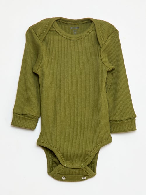 Set van 3 meegroeiende rompers met US-hals en lange mouwen - Kiabi