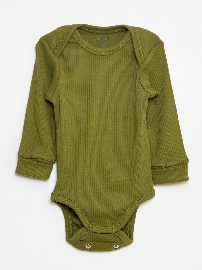 Set van 3 meegroeiende rompers met US-hals en lange mouwen Biege - Kiabi