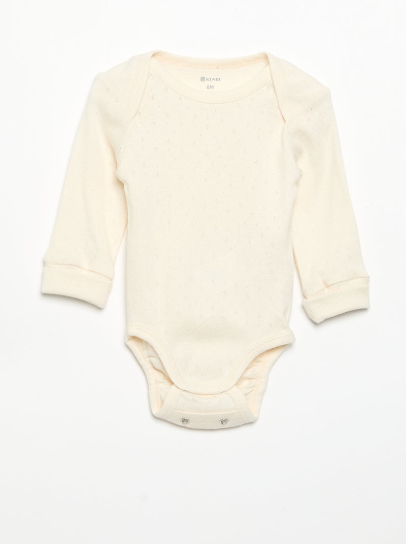 Set van 3 meegroeiende rompers met US-hals en lange mouwen Rose - Kiabi