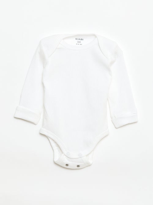 Set van 3 meegroeiende rompers met US-hals en lange mouwen - Kiabi Set van 3 meegroeiende rompers met US-hals en lange mouwen - Kiabi